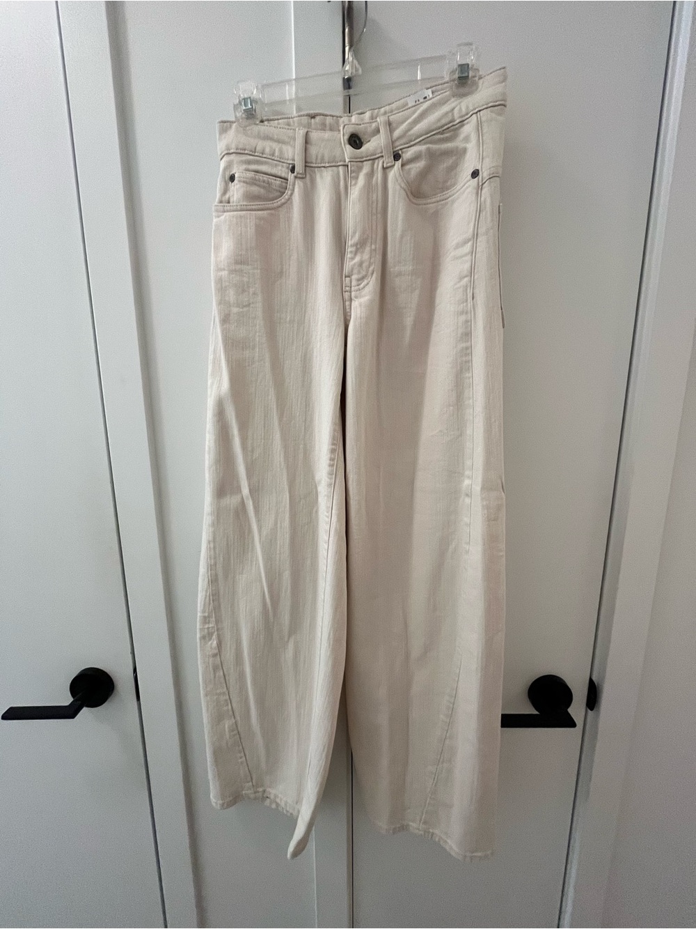 Zara Cream Wide Leg Jeans